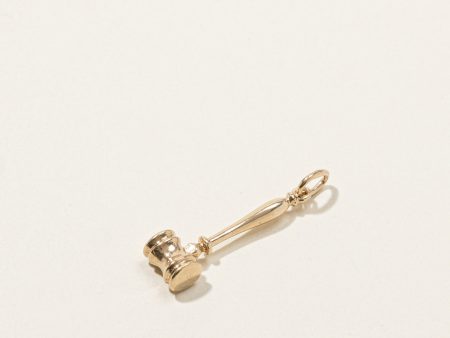 Yellow Gold  Gavel Pendant For Sale