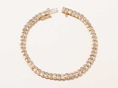 14k Yellow Gold Diamond Tennis Bracelet | 7.5  Supply