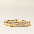 18K Yellow Gold Studded Design Bangle Diamond Bangle Bracelet | 1.54ctw | 6.5  | Online Sale