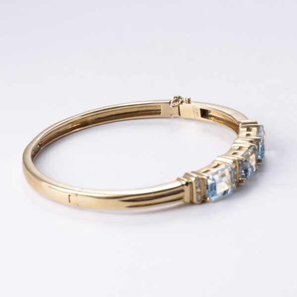 14k Yellow Gold Topaz & Diamond Bracelet | 4.50ctw, 0.35ctw | 6.5  Sale