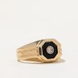 Octagonal Onyx & Diamond Ring | 0.70ct, 0.06ct | SZ 7.5 | on Sale