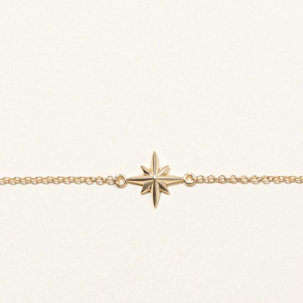 100 Ways  14k Yellow Gold Star Pendant Bracelet | 7  | Online now