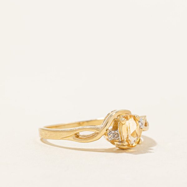 Yellow Topaz & Diamond Ring | 0.56ct, 0.01ctw | SZ 8 | For Discount