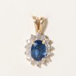 Sapphire & Diamond Halo Pendant | 1.00ct, 0.10ctw | Online