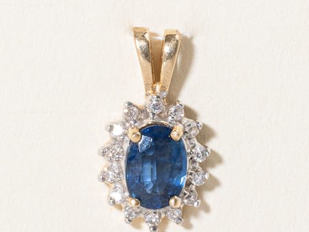 Sapphire & Diamond Halo Pendant | 1.00ct, 0.10ctw | Online