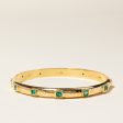 18K Yellow Gold Emerald Bangle | 1.93ctw | 7.75  | Online Sale