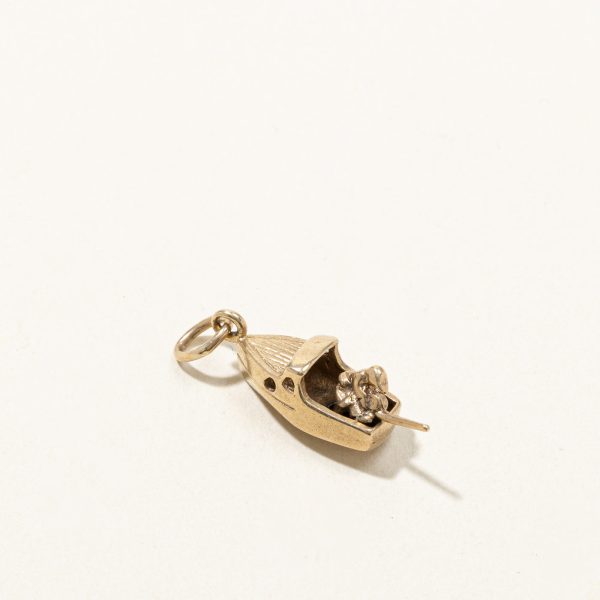 Gold Boat Charm Fashion