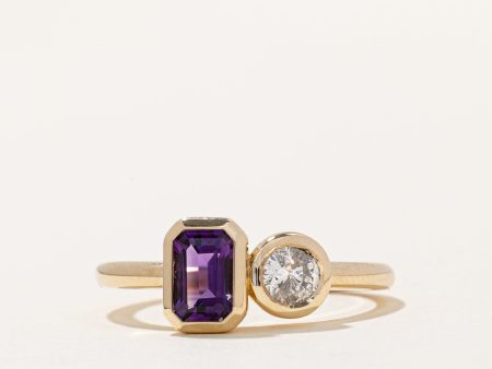 100 Ways  Amethyst & Diamond Ring | 0.55ct, 0.21ct | SZ 7 | Fashion