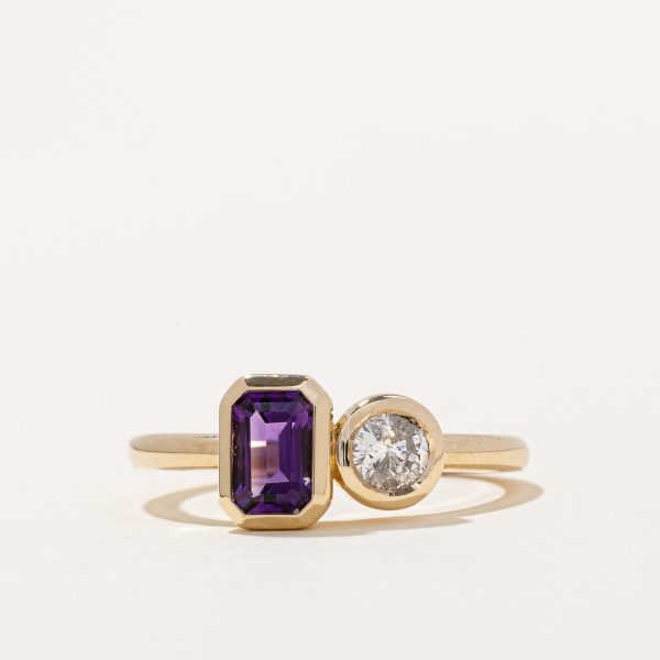 100 Ways  Amethyst & Diamond Ring | 0.55ct, 0.21ct | SZ 7 | Fashion