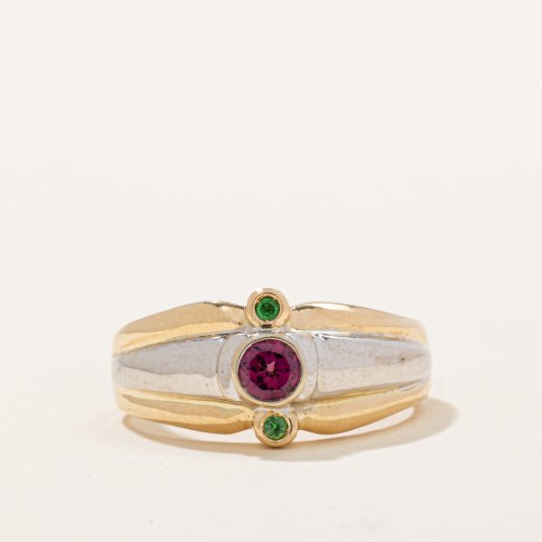 Garnet & Tsavorite Garnet Ring | 0.25ct, 0.08ctw | SZ 8.5 | Discount