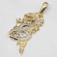 10k Two Tone Gold Dragon Pendant with Garnet Eye | 0.005ct | Online Sale