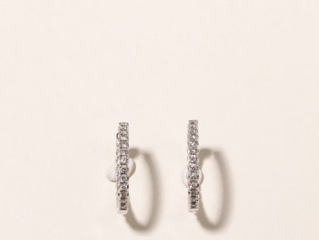 10k White Gold Diamond Hoops | 1.04ctw | 22mm Sale