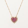 Ruby & Diamond Heart Pendant Necklace | 1.00ctw, 0.18ctw | 16  | Fashion