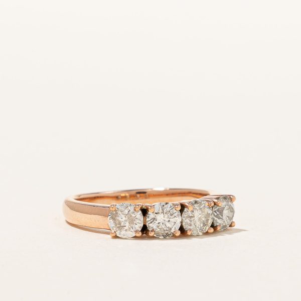 Rose Gold Four Stone Diamond Ring | 1.36ctw | SZ 7.75 | Sale