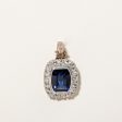 Old European Diamond Pendant with Synthetic Sapphire | 1.8ctw 4.5ct 0.01ctw  | Fashion