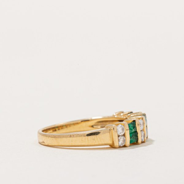 Emerald & Diamond Ring | 0.32ctw, 0.25ctw | SZ 6.75 | on Sale