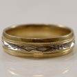 Two Tone Diamond Cut Gold Band | SZ 11 | Hot on Sale