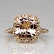 Morganite & Diamond Cocktail Ring | 2.60ct, 0.20ctw | SZ 5 | Fashion