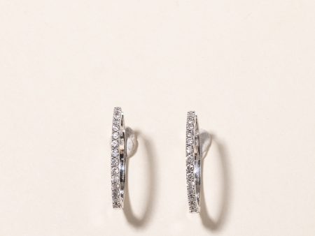 10k White Gold Diamond Hoops | 0.56ctw | For Sale