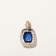 Old European Diamond Pendant with Synthetic Sapphire | 1.8ctw 4.5ct 0.01ctw  | Fashion