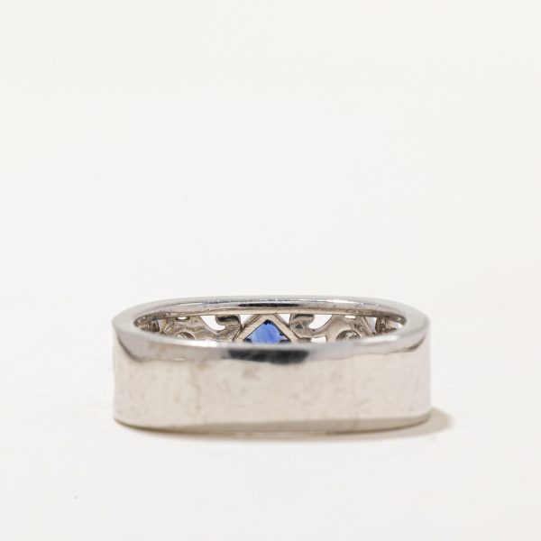 Sapphire & Diamond Soft Square Ring | 0.06ct, 0.10ctw | SZ 5.5 | Discount