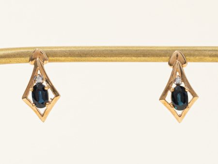 Sapphire & Diamond Earrings | 1.30ctw, 0.02ctw | For Discount