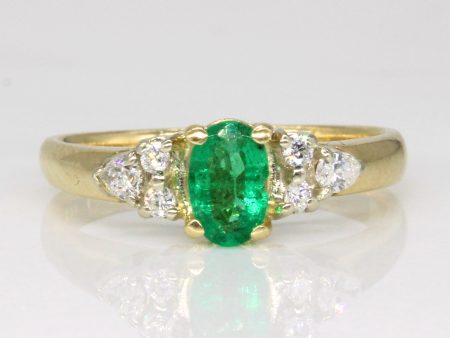 Emerald & Diamond Ring | 0.30ct, 0.21ctw | SZ 5.75 | For Cheap