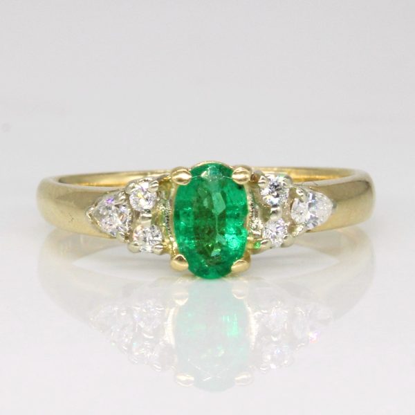 Emerald & Diamond Ring | 0.30ct, 0.21ctw | SZ 5.75 | For Cheap