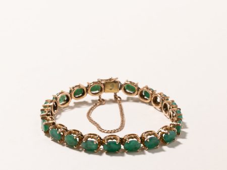 10k Yellow Gold Emerald Bracelet | 12.24ctw | 6.5  Cheap