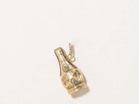 14k Yellow Gold Bottle Charm For Sale