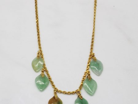 Jadeite Leaf Charm Necklace | 5.85ctw | 16  | Discount