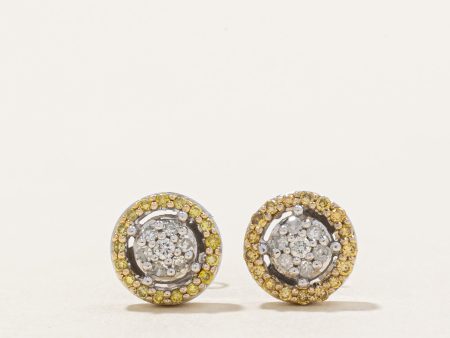 Yellow & White Diamond Earrings | 0.17ctw, 0.08ctw | Sale