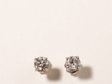 14k White Gold Diamond Stud Earrings | 1.14ctw | Online