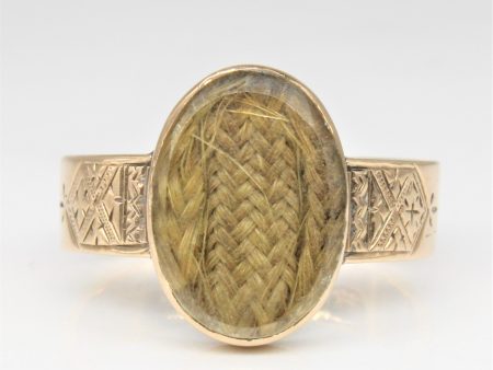 Victorian Plaited Hair Mourning Ring | SZ 7.5 | Fashion