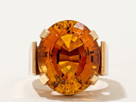 Mandarin Citrine Cocktail Ring | 15.00ct | SZ 6.5 | Fashion