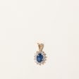 Sapphire & Diamond Halo Pendant | 1.00ct, 0.10ctw | Online