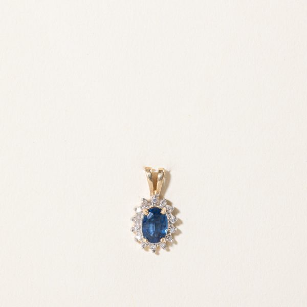 Sapphire & Diamond Halo Pendant | 1.00ct, 0.10ctw | Online