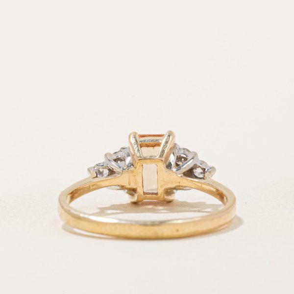 Peach Topaz & Diamond Ring | 1.10ct, 0.21ctw | SZ 6.75 | For Sale