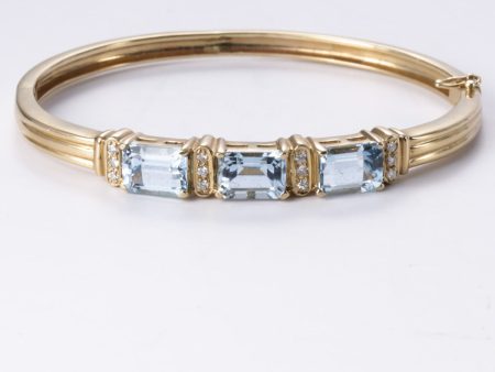 14k Yellow Gold Topaz & Diamond Bracelet | 4.50ctw, 0.35ctw | 6.5  Sale