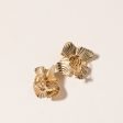 14K Yellow Gold Floral Earrings For Cheap