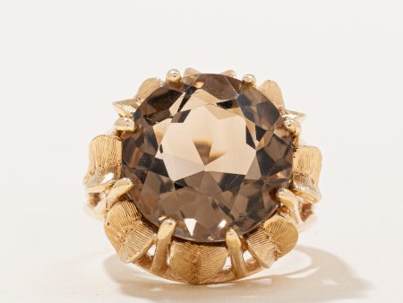 Smoky Quartz Cocktail Ring | 9.00ct | SZ 6.5 | on Sale