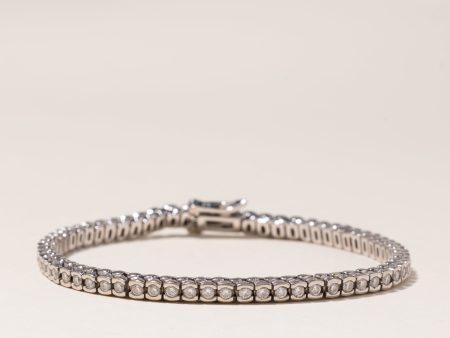 14K White Gold Tennis Bracelet | 1.78ctw I1 G H | 7  | Online