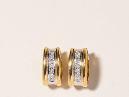 18K Yellow Gold Diamond Hoop Earrings | 1.79ctw | on Sale