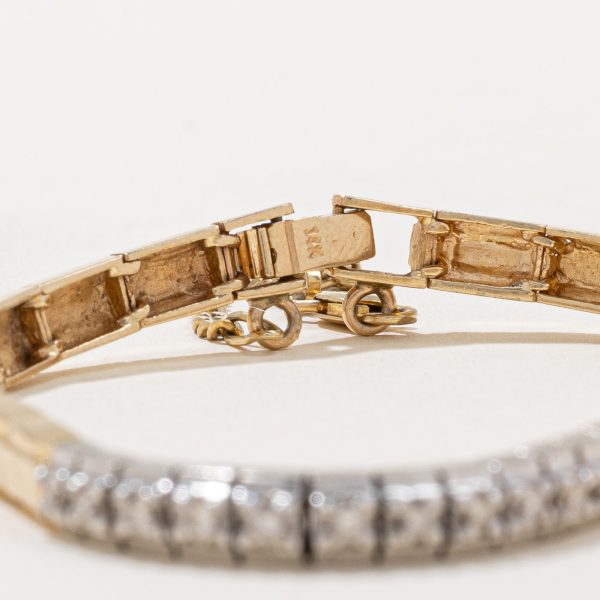 Two Tone Gold Illusion Set Diamond Bracelet | 0.27ctw | 7.5  | For Cheap