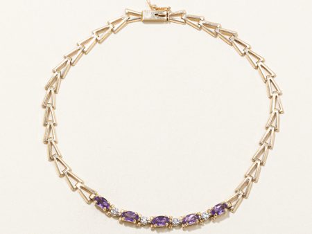 Amethyst & Diamond Bracelet | 0.75ctw, 0.02ctw | 8.25  | Cheap