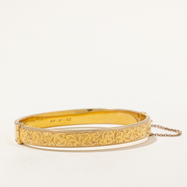 Birks  9k Yellow Gold Engraved Bracelet | 6.5  | Sale