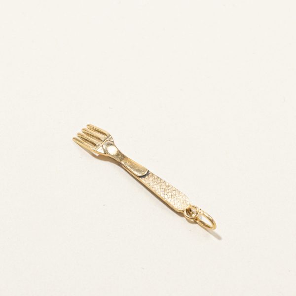 Enameled Gold Fork Charm Sale